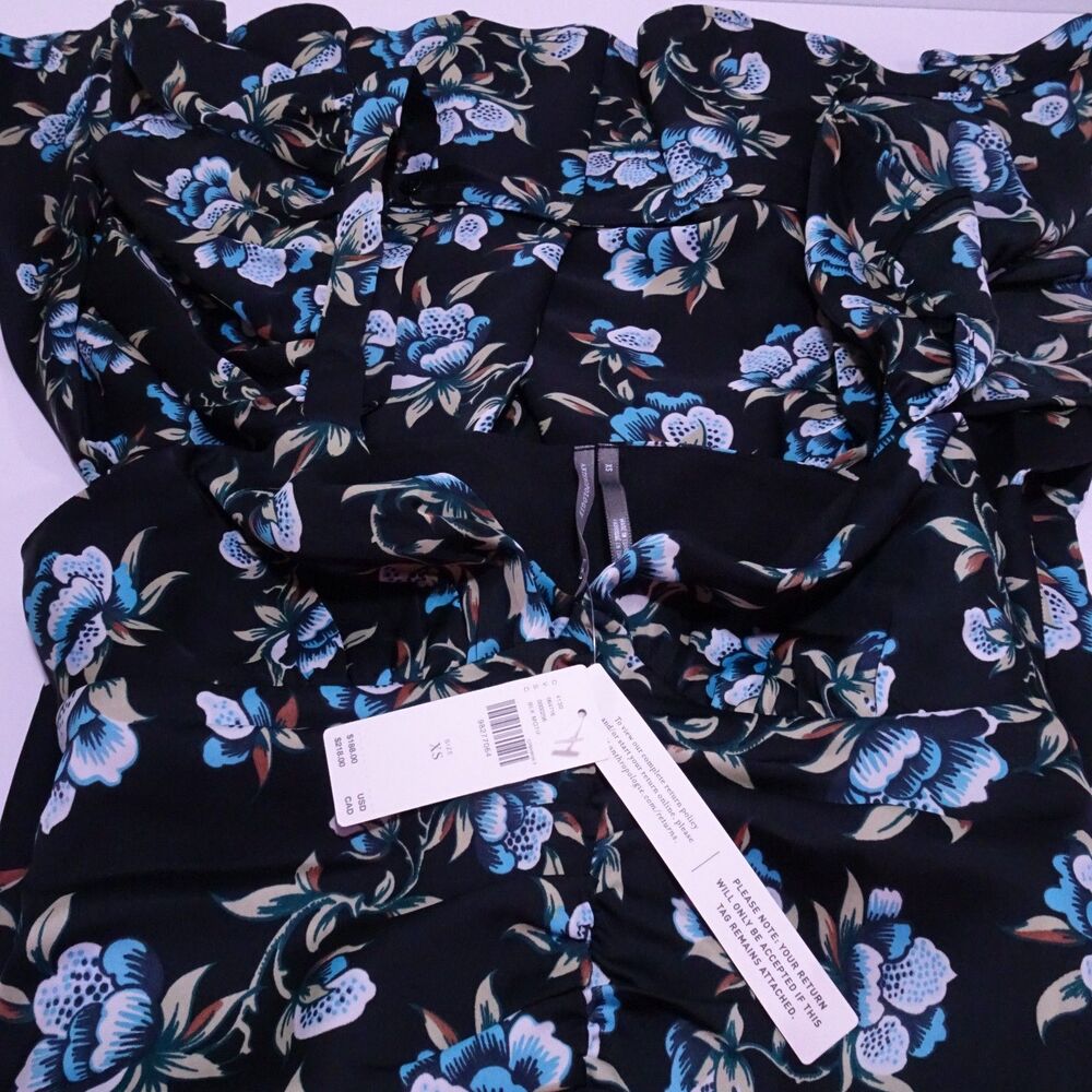 By Anthropologie Sweetheart Ruched Drop-Waist Dress Satin Floral NWT 188 XS - Picture 5 of 6